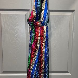 Multicolor Halterneck Jumpsuit Size S